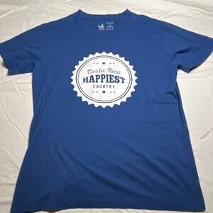 Morphe Blue Costa Rica "Happiest Country" Graphic Tee Crew Neck Short Sleeve